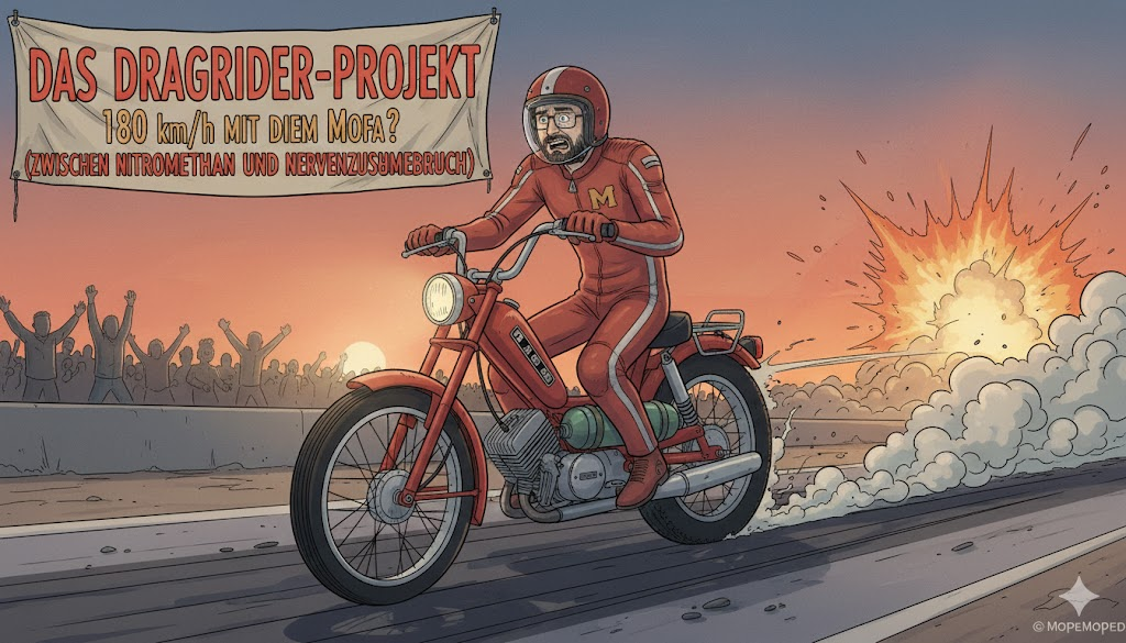 Das Dragrider-Projekt: 180 km/h mit dem Mofa? (Zwischen Nitromethan und Nervenzusammenbruch)