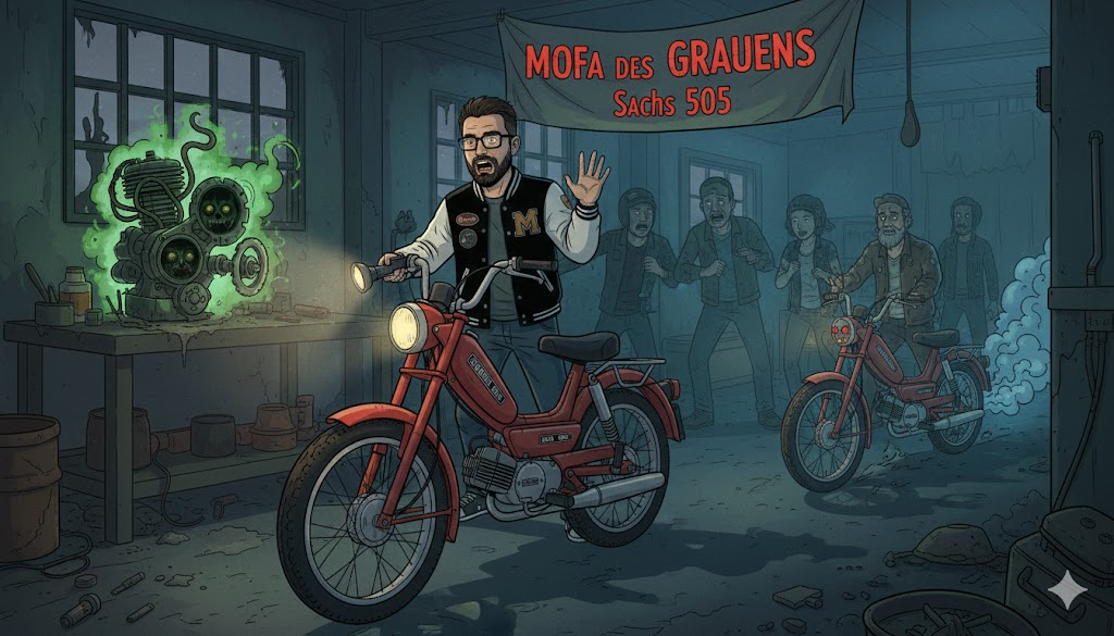 Der „Spezialist“ aus Bayern: Ein Horrorfilm mit Sachs 505 Motor (Oder: Warum billig immer zweimal kauft)